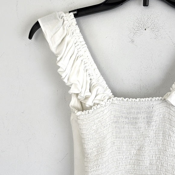 Reformation White Ruffle Crop Top - Picture 5 of 9